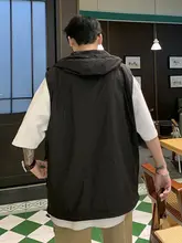 無地デザイン 男性用 フード付き速乾アイスシルク日焼け防止タンクトップ【夏用・カジュアルスタイル】