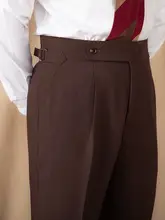 メンズビジネスカジュアルパンツ【高腰・無地・ストレート】