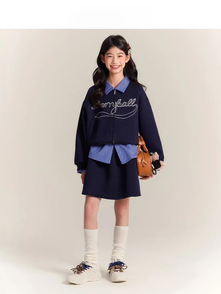 子供用ハイウエストAラインスカート：13歳女児の春・冬に最適な学院風スタイル