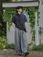 レトロストライプデザインの半袖Tシャツ【夏用・ネイビー・UVカット】