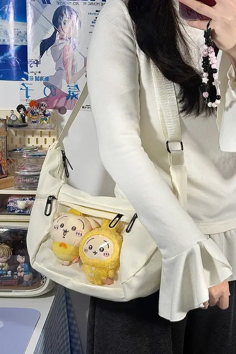 透明なデイリーバッグ【二次元風・ショルダーストラップ・シンプルデザイン】（セットアップ対応）