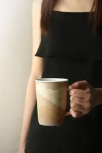 カラフルな九土陶瓷製マグカップ【コーヒー・ティー・牛乳用・家庭用・オフィス用】