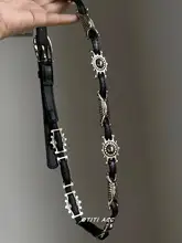 ヴィンテージ風彫刻デザインベルト【高級感・ファッション・カジュアルなデニム用アクセサリー】