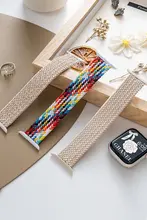 Apple Watch対応 編み込みナイロンバンド【iWatch 8・S9・S8・S7・S10・夏用・女性向け・クリエイティブデザイン】
