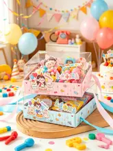 ケーキボックス 4区切り 手提げ付き こどもの日 デザート ムース お菓子ケース ギフトボックス プレゼント