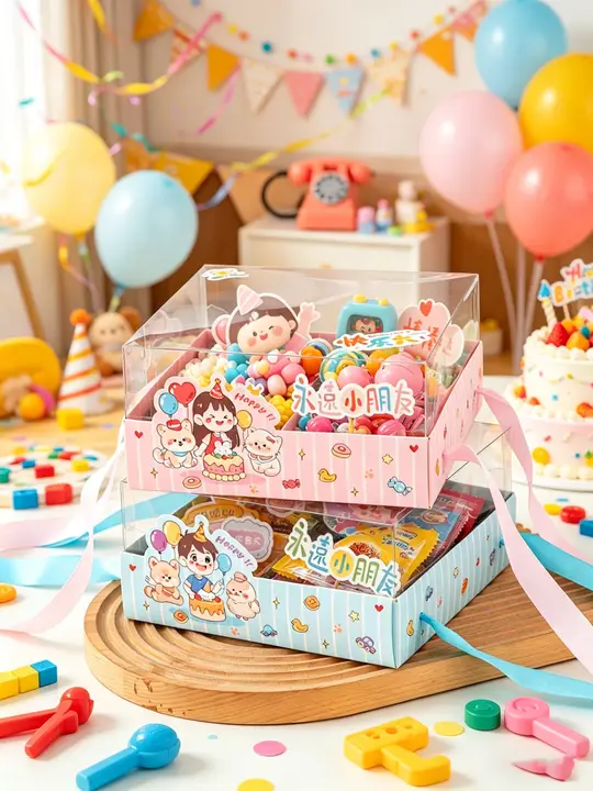 ケーキボックス 4区切り 手提げ付き こどもの日 デザート ムース お菓子ケース ギフトボックス プレゼント