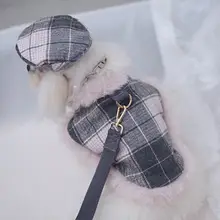 チェック柄ペットケープセット【フード付き・犬用・猫用・リード付き】