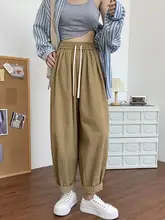 高腰のルーズフィットカーゴパンツ【春用・ゆったりシルエット・デザイン】