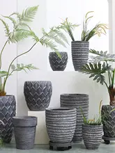 大型植木鉢 床置き 北欧風 観葉植物用 花器 ウェーブ おしゃれ ホテル インテリア