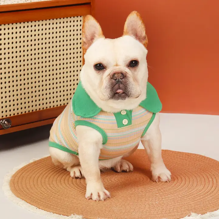 可愛いフレンチブルドッグ用タンクトップ【春夏用・ストライプデザイン】