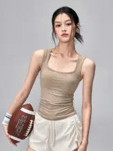 フィットネス用一体型スポーツタンクトップ【防震・ランニング・ヨガ用・ノースリーブ】