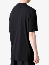 GAOSTUDIOS メンズブラック不規則デザイン2層構造デコンストラクションTシャツ【薄手・ショートスリーブ】