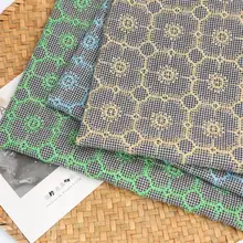 千鳥格の刺繍入りポリエステルコットン生地【皆川明海葵デザイン】