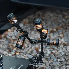 キャンプ用ライトスタンド 充電式 テント照明 高輝度LED アームクリップ 拡張可能 アウトドア テーブル用 雰囲気作り