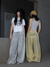 コットン製 ゆったりとしたゴシックスタイルのスウェットパンツ【ストリートダンス・アンティーク染め】