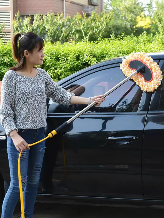 多機能洗車モップ【水通し・車を傷つけない綿製ブラシ】