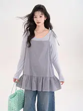 格子柄キャミソール【春夏用・バックタイデザイン・重ね着対応】