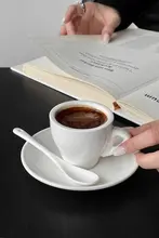 白色エスプレッソカップ【陶器製・80ml・シンプルデザイン・コーヒーカップセット】
