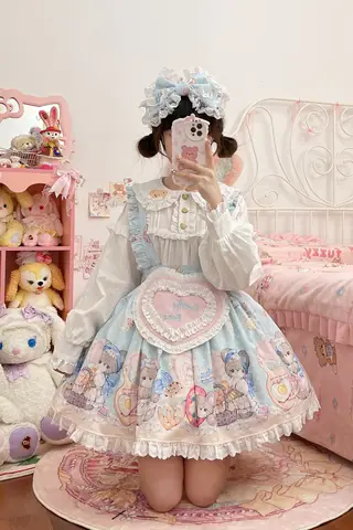 白糖少女オリジナルデザイン新作ロリータドレス バレエ風JSKストラップ