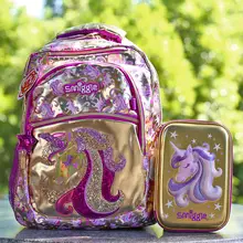 Smiggle 女子用学生向けリュックサック・デクラスパック・ペンケース付き・ユニコーンデザインギフトセット