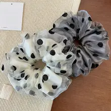 オシャレな二重薄手チュールドットヘアゴム【高級感あふれるアップスタイル用】