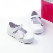 白色大人用女児用革製学校用シューズ【サイドベルト付き・履きやすい】