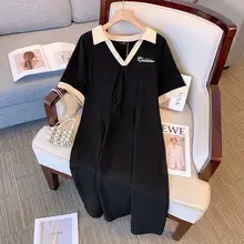 大きいサイズ レディース 半袖ポロ襟ワンピース【カジュアル・膝下丈】