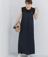 夏用ルーズフィットサスペンダーパンツ【ハイウエスト・ワイドレッグ・カジュアル】（セットア ップ対応）