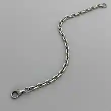 925純銀製 アンティーク風エクステンションネックレス・ブレスレット用調整チェ ーン【ヴィンテージカラー・DIYパーツ】