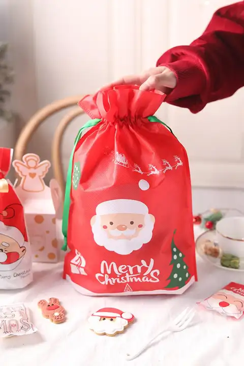 クリスマス用キャンディバッグ【スノーフレーククッキー・ギフトボックス・リボン付き・大中サイズ】