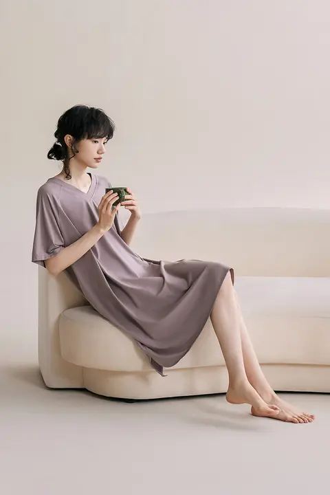 モダール素材の半袖マタニティパジャマ【胸パッド付き・大きいサイズ・夏用】