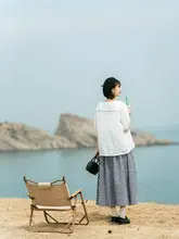 古苔のコットンカットワーク ブラックホワイトチェック柄 半身スカート【ウエストゴム】