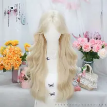 ロリータ風 八字ロングカールウィッグ【ブロンド・フルヘッド仕様】