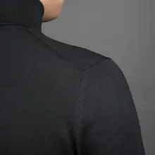 高襟デザインのウールニット【男性用・無地・極上の柔らかさ】