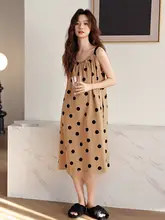 夏用コットン製ドレス【女性用・ノースリーブ・胸パッド付き・部屋着・外出可能】
