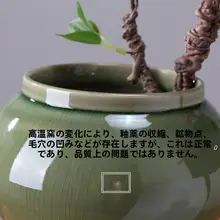 魅力的な氷ひび模様の手作り花瓶【上級陶器・水耕栽培対応】