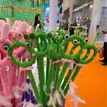 長杆マジックキャットボール【かわいいカエル付き・ペット用・インタラクティブおもちゃ】