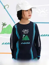 親子兼用のカラーブロック長袖Tシャツ【秋用・子供用】（セットアップ対応）