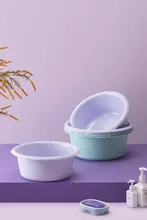 洗面器【大容量・厚手プラスチック製・耐久性・学生用・洗顔・洗衣・足湯対応】