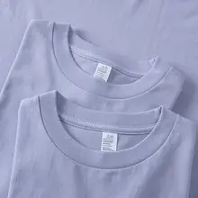 コットン製 丸首長袖Tシャツ【厚手・無地・カジュアル・ユニセックス・ミストパープル】