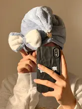 可愛らしいリボンデザインのドライヘアタオル【厚手・超吸水・速乾】
