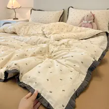 布団カバーセット フレンチスタイル インスタ映え 水玉 ブラウン 一人暮らし 3点セット 4点セット