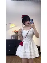 大きいサイズ フレンチスタイルのスクエアネックワンピース【夏用・ウエストマーク・可愛いプリンセスデザイン】