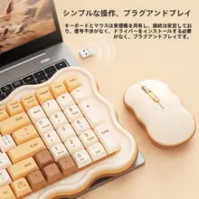 抹茶風デザインの無線キーボード＆マウス【充電式・女性向け・ノートパソコン用】（セットアップ対応）