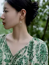 復古フランス風バロックパールイヤリング【和田玉使用・上級デザイン・女性用】