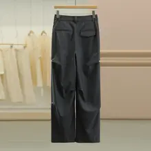 春の通勤スタイルにぴったり！ゆったりとしたシルエットのスーツカジュアルパンツ【女性用・長ズボン】（セットアップ対応）