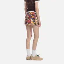 ミニスカート レディース レトロプリント Aライン 春物 「SEGI」