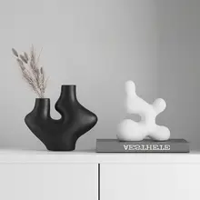 北欧風 アートジオメトリックセラミックフラワーベース【創造的なインテリア装飾・モデルルーム用】