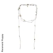 貝殻ロング多層ネックレス【デザイン性の高い鎖骨チェーン・女性用】（セットアップ対応）