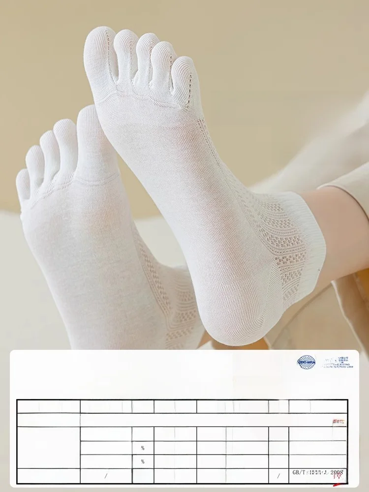 女性用夏用薄型コットン5本指靴下：足が蒸れて臭いの対策に最適な通気性設計